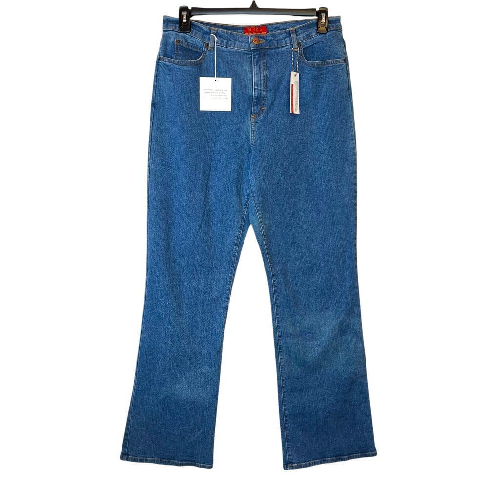 NYDJ Stretch Jeans Straight Leg in Blue Women's Size 16